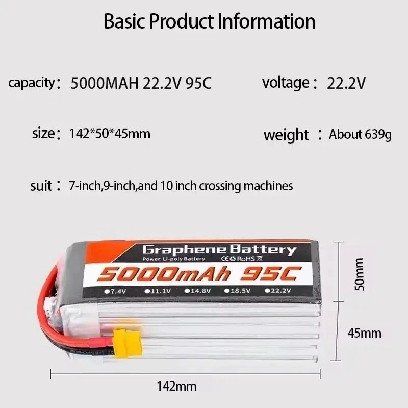 แบตเตอรี่ลิโพ 95C 22.2V 6S 500 - 6S Lipo Battery 22.2V 5000Mah บทวิจารณ์และราคา